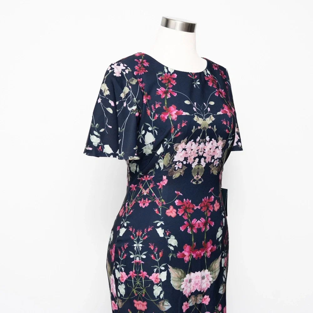 Adrianna‎ Papell -  Floral Crepe Sheath Dress